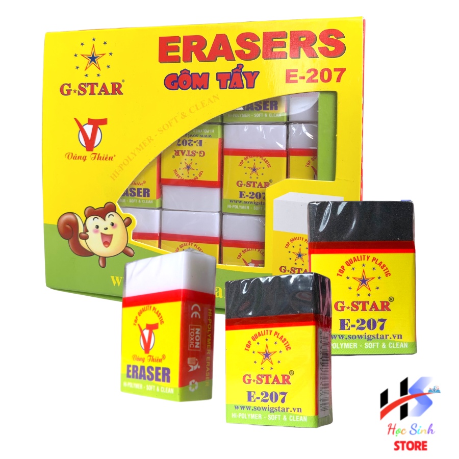 Combo 5 cục gôm tẩy chì chất lượng cao Gstar E-207 ( Trắng, đen )