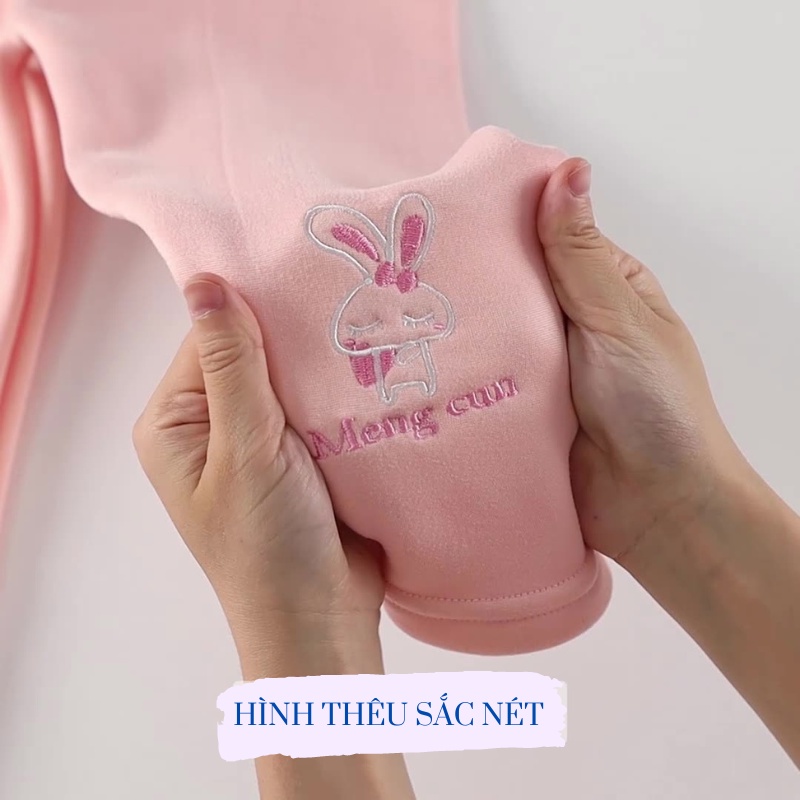 Quần legging bé gái, Quần dài bé gái chất nỉ cotton lót lông dày dặn không bị xù khi mặc size 12kg đến 30kg QDN4