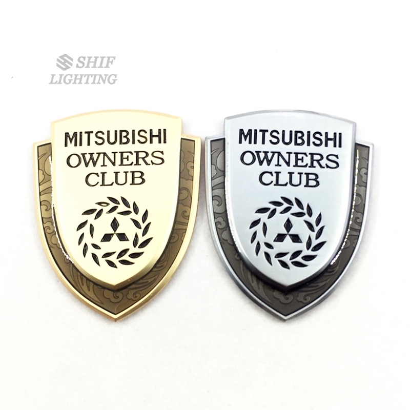 Miếng dán logo Mitsubishi owners trang trí xe ô tô