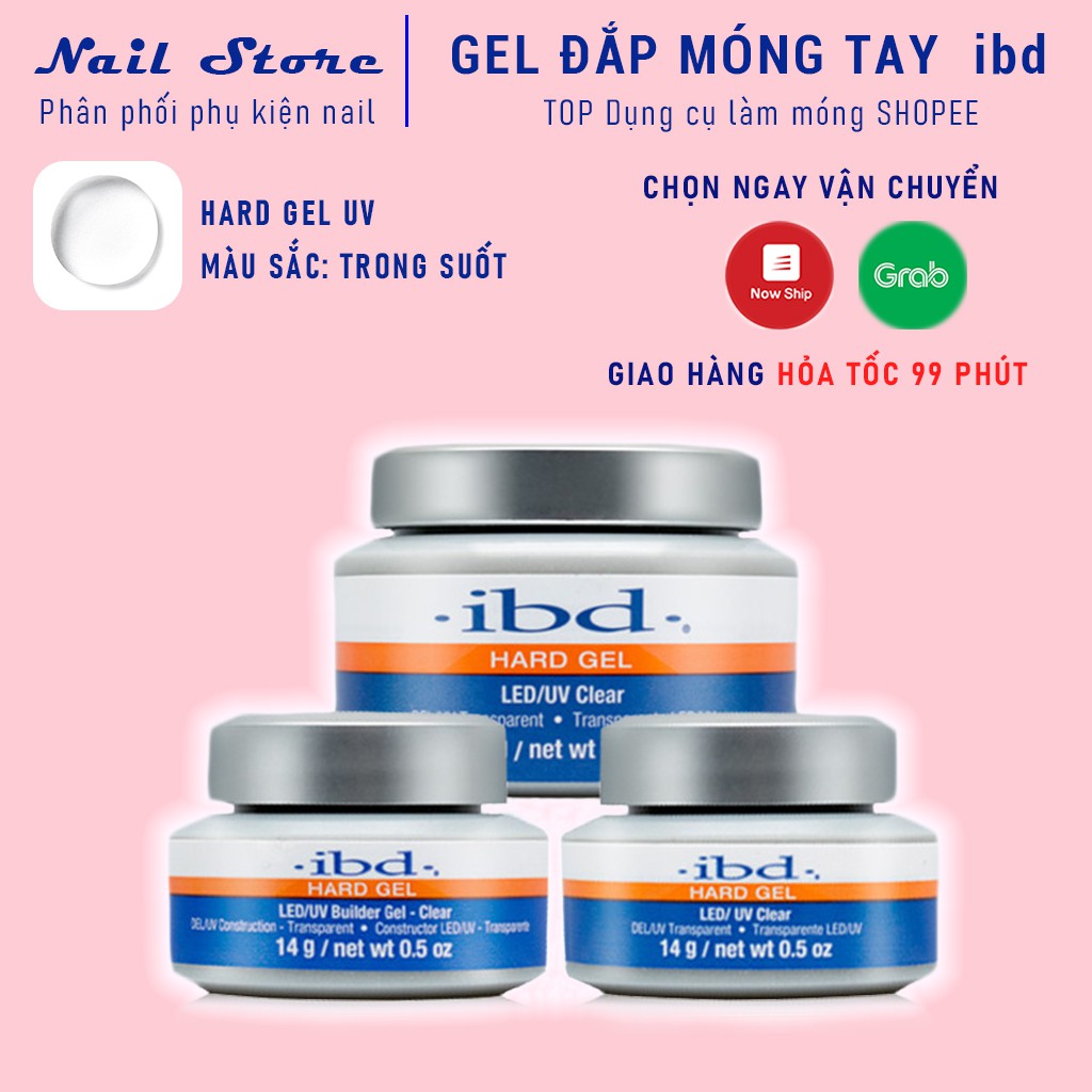 Gel đắp móng IBD 56g không nóng loại tốt gel hũ màu trong suốt