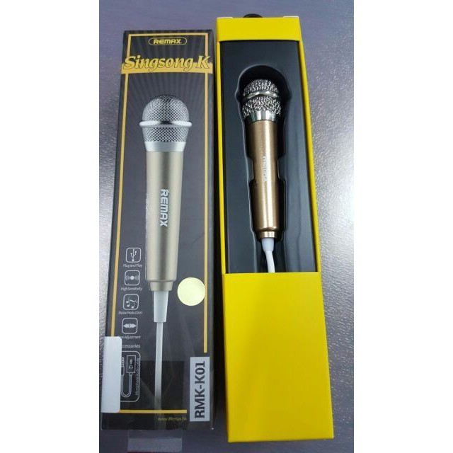 Mic Hát Karaoke Mini Remax RMK-K01 Microphone Iphone IOS Hoặc Android Bảo Hành Toàn Quốc