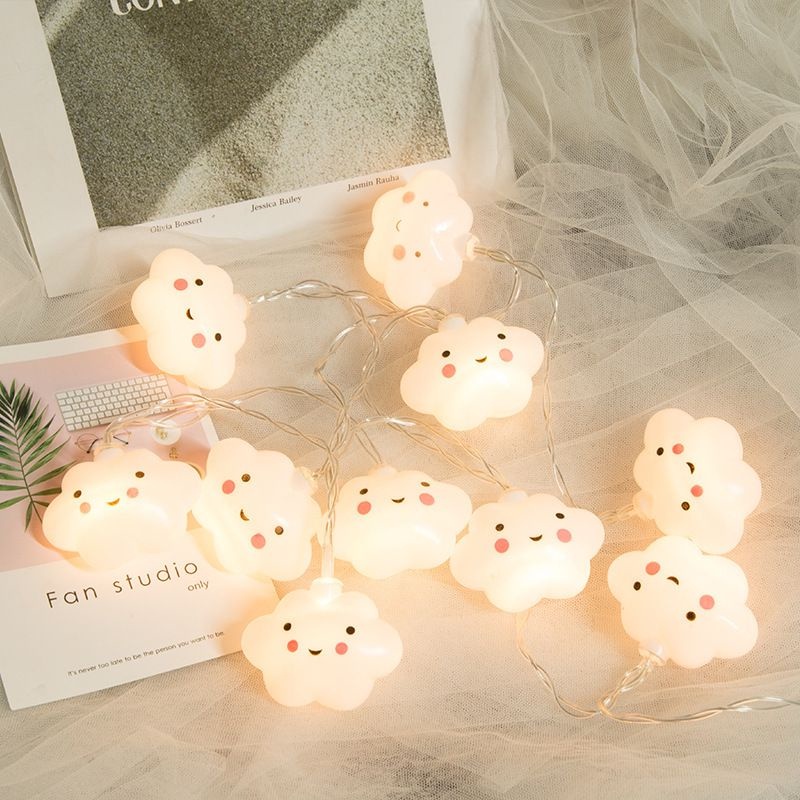 Đèn trang trí ✅  COMBO SIÊU TIẾT KIỆM ✅ Dây đèn decor trang trí phòng ngủ Cherry Ball và ngôi sao nhấp nháy và đám mây