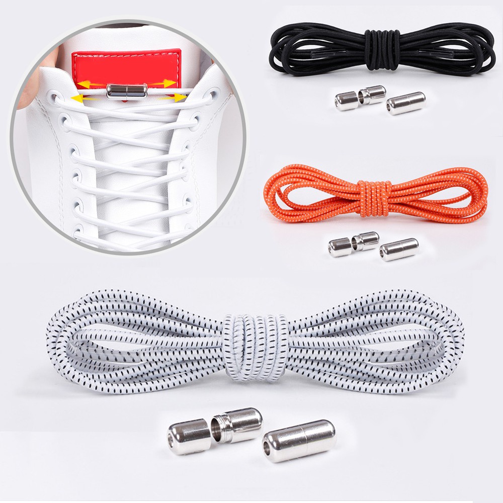 Dây Giày Thể Thao Co Giãn Không Cần Buộc Nhanh 12 Màu Thời Trang Cho Người Lớn Và Trẻ Em