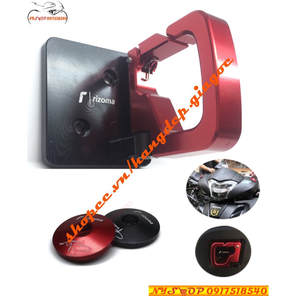 COMBO MÓC RIZOMA VÀ NÚT BỊT CHÂN GƯƠNG CHO SH 2017-2019 Ảnh thật Sp