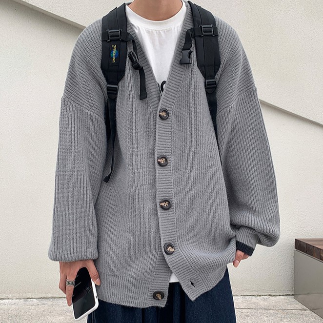 Áo khoác cardigan dài tay nam phong cách simple thời trang cho nam và nữ 2023 Hàn Quốc áo len dệt kim nam áo sơ mi oversize nam