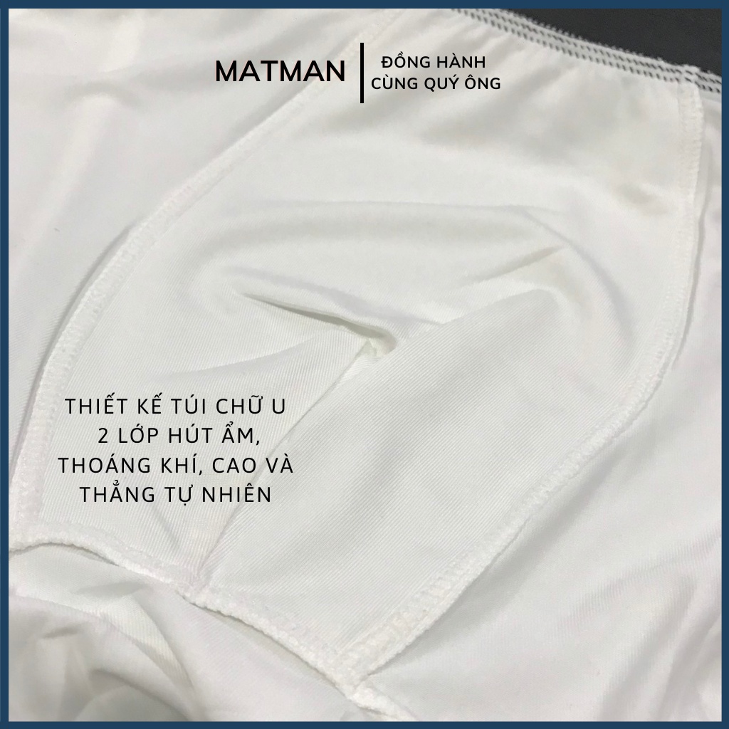 Combo 4 quần lót nam thun lạnh, quần boxer nam co giãn 4 chiều Matman sịp đùi thoáng mát