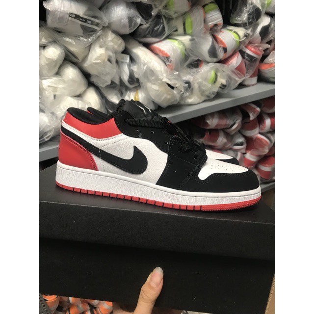 [Hot Trend - giảm giá]Giày Thể thao sneakers JD1 cổ thấp nam nữ, Giày JD low 1 đen đỏ chicago