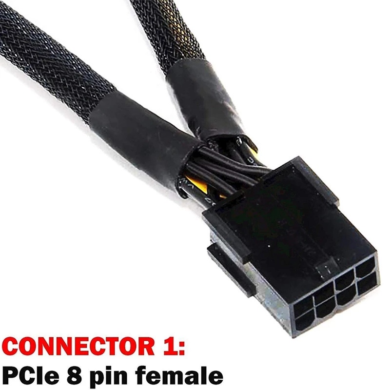 Cáp chuyển đổi ổ cắm PCIE 8 Pin sang 2 phích cắm Dual 8 Pin (6+2) PCI Express dài 20cm