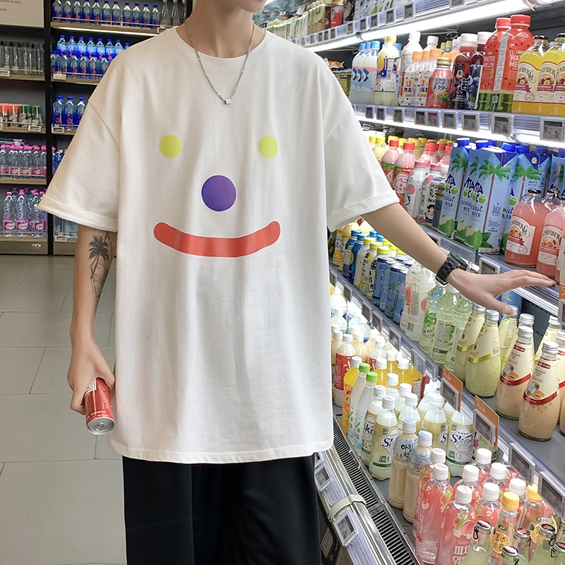 Áo Thun Tay Ngắn Dáng Rộng In Họa Tiết Hoạt Hình Kiểu Nhật Bản Thời Trang Mùa Hè Cho Nam