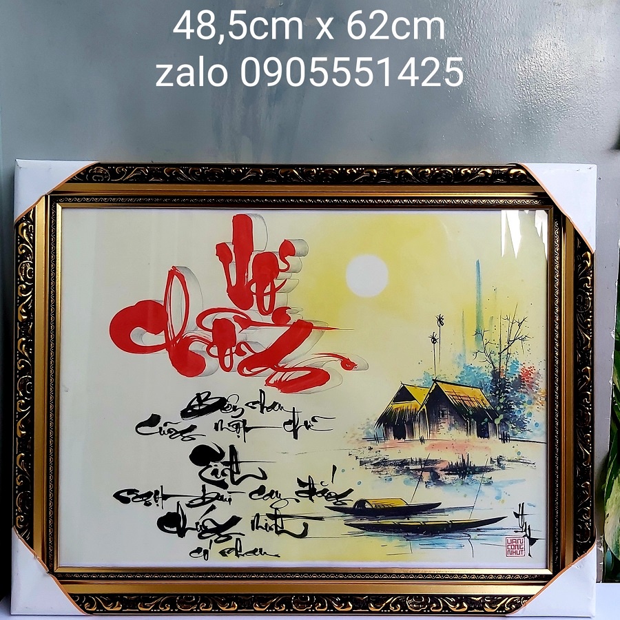 Thư pháp vợ chồng. Quà cưới mừng hạnh phúc.Quà tặng sinh nhật, mừng thọ, tết.Tranh trang trí phòng khách