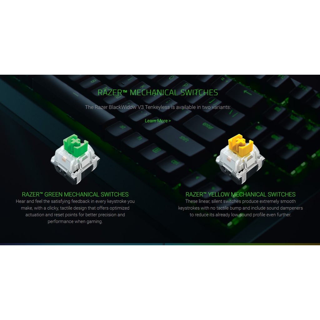 Bàn phím cơ Razer BlackWidow V3 Tenkeyless - Hàng Chính Hãng