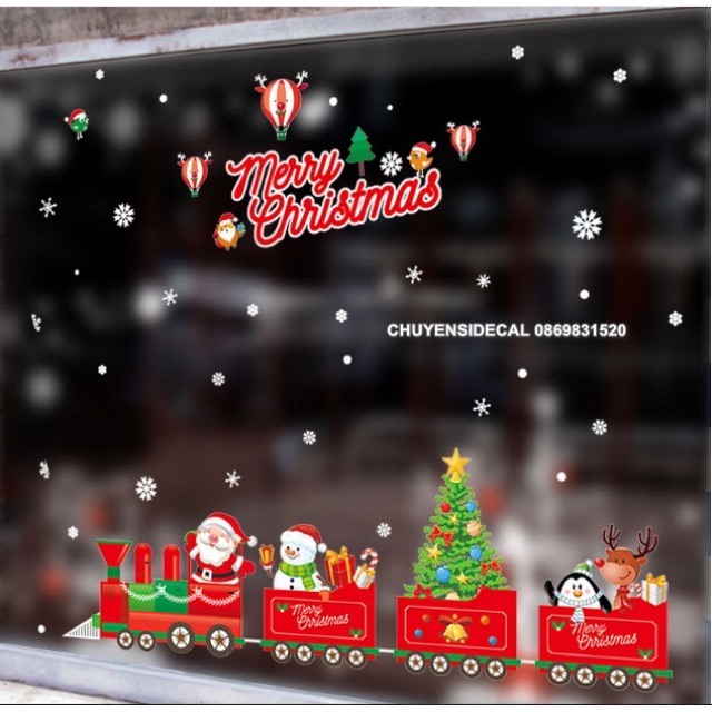 Dacel dán tường noel-đoàn tàu đỏ