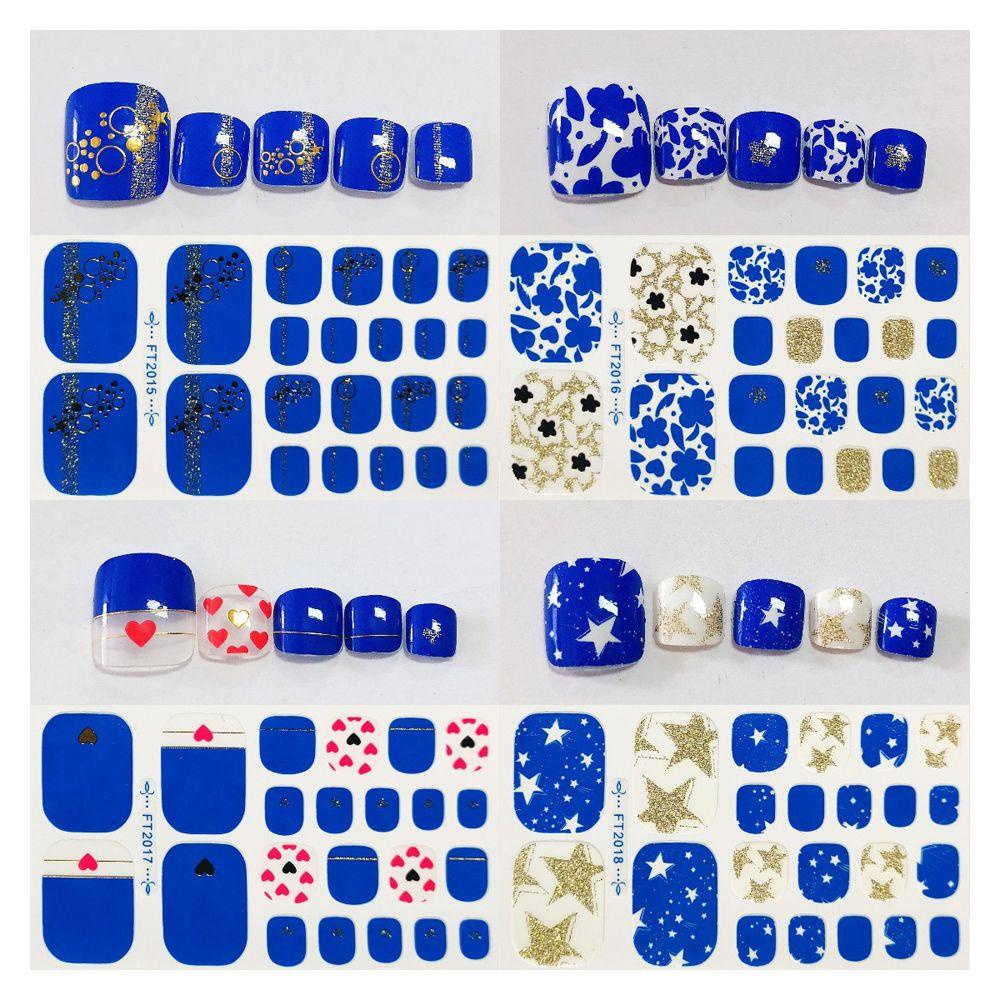 OCEANMAP Miếng Dán Móng Chân Màu Dạ Quang Lấp Lánh Thời Trang DIY