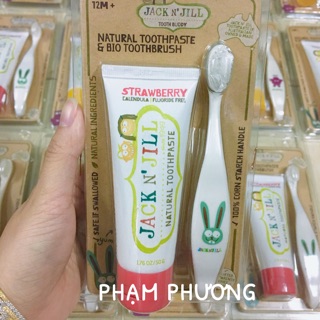 Set Kem đánh răng+bàn chải hữu cơ cho bé Jack n Jill