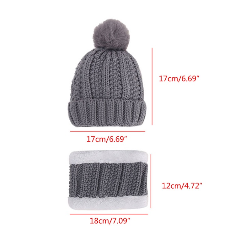 Mũ Beanie Kèm Khăn Choàng Lông Mềm Màu Trơn Thời Trang Mùa Đông