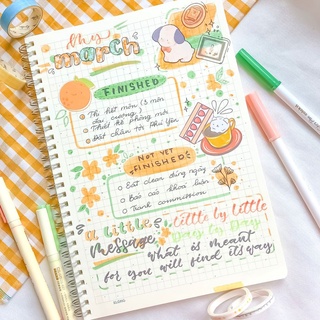 Combo 2 sổ Caro / Dot Grid / Kẻ ngang B5 120 trang 100GSM KLONG làm BulletJournal/Take-Notes