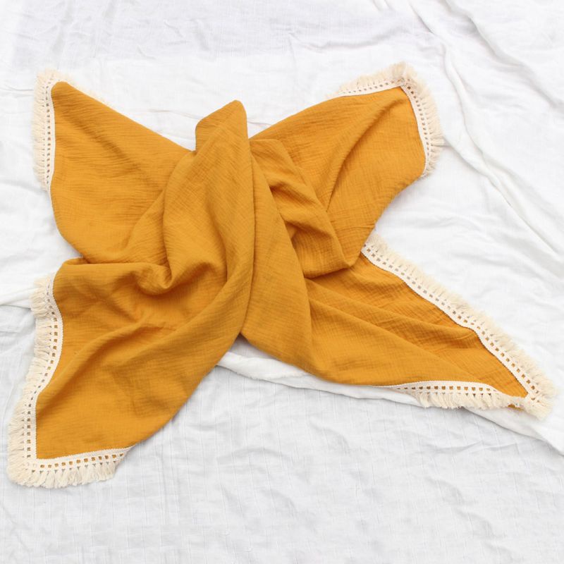 Chăn Quấn Em Bé Chất Liệu Cotton Phối Tua Rua Dùng Làm Đạo Cụ Chụp Ảnh