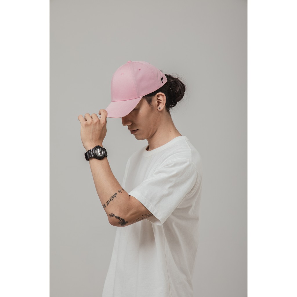 [Mã LT50 giảm 50k đơn 250k] Nón Bóng Chày Lưỡi Trai Màu Hồng Trơn Reckless Signature Ballcap Vải Kaki Cotton