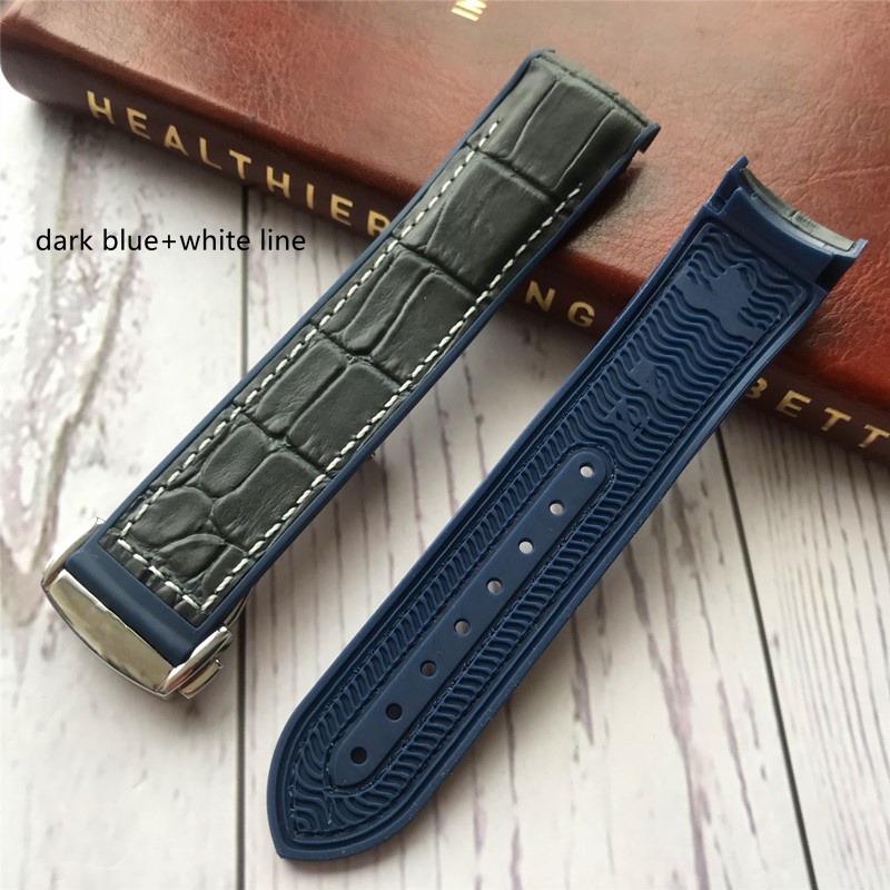 Dây Đeo Bằng Da Thật Và Silicon Phù Hợp Cho Omega Seamaster 300 20 22mm