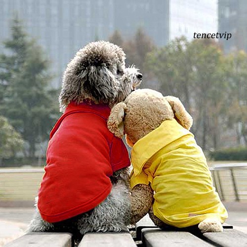 Áo Thun Tay Ngắn Có Cổ Màu Trơn Đáng Yêu Cho Thú Cưng Nhỏ