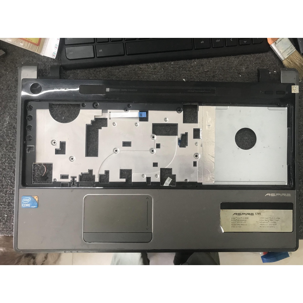 vỏ mặt C laptop Acer Aspire kèm nút kích nguồn và loa