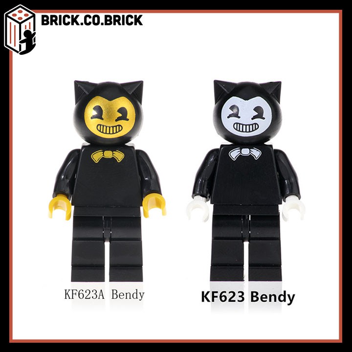 Non Lego Bendy Trắng và Vàng Đồ Chơi Lắp Ráp Xếp Hình Minifgure phim hoạt hình Bendy And The Ink Machine KF623