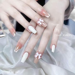 Nailbox thiết kế móng giả gắn charm nơ