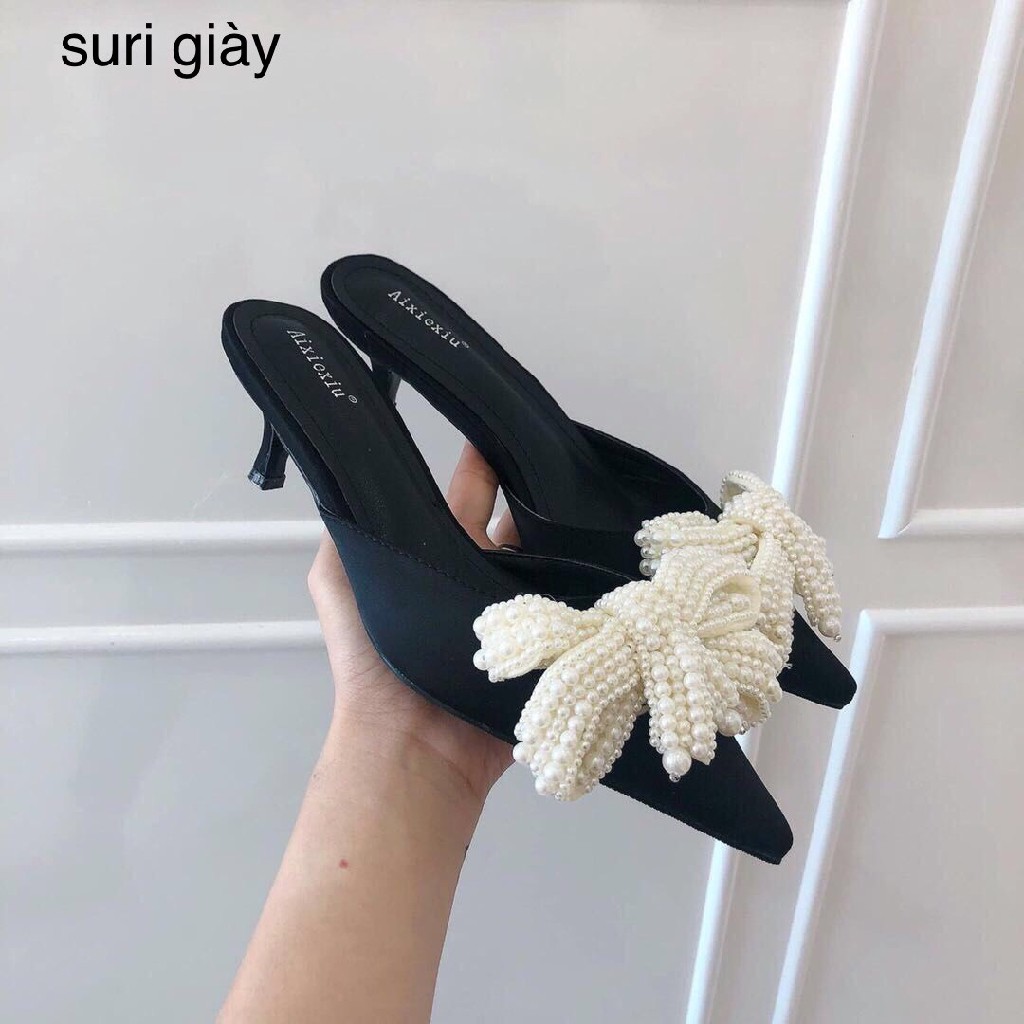 Dép sục nơ ngọc chất đẹp