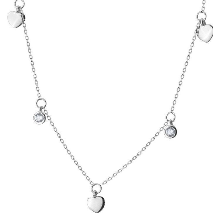 [Ảnh thật] Dây Chuyền Nữ Bạc 925 Cao Cấp ERASHOP 074871 - Dãy Tim Nữ Tính, Đơn Giản Siêu Rẻ Đẹp