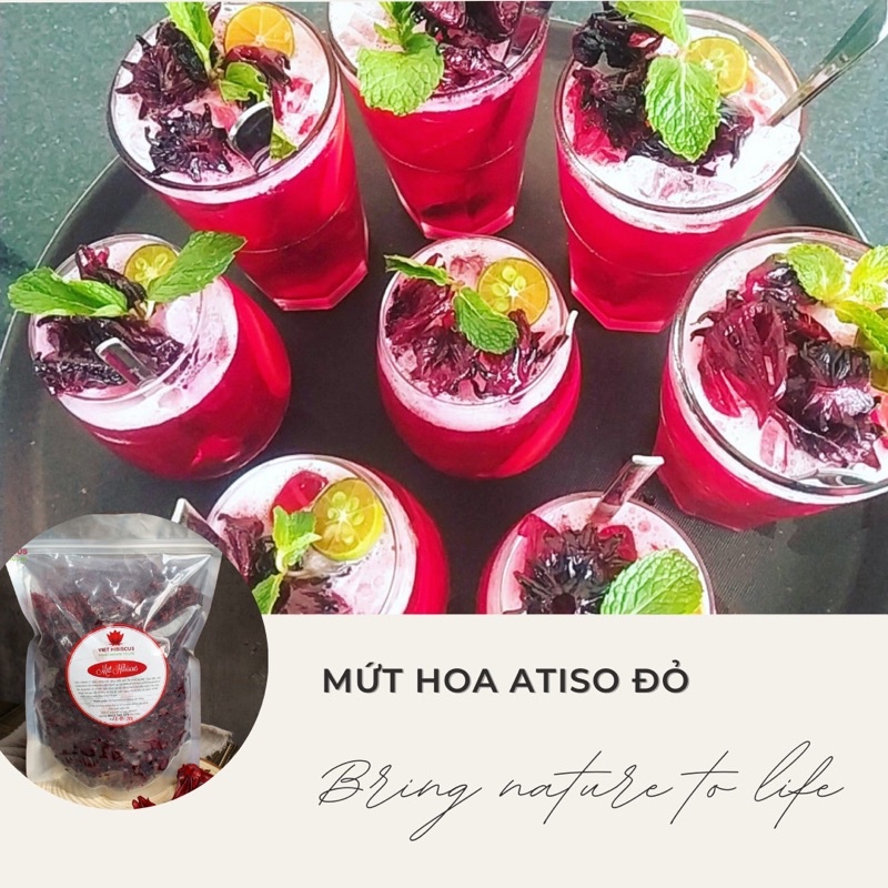 Mứt Atiso đỏ (Hibiscus, mứt hoa hồng) túi 200gr