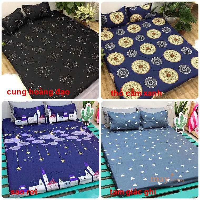 Ga Trải Giường Poly Cotton Kèm 2 Vỏ Gối Nằm m6/m8