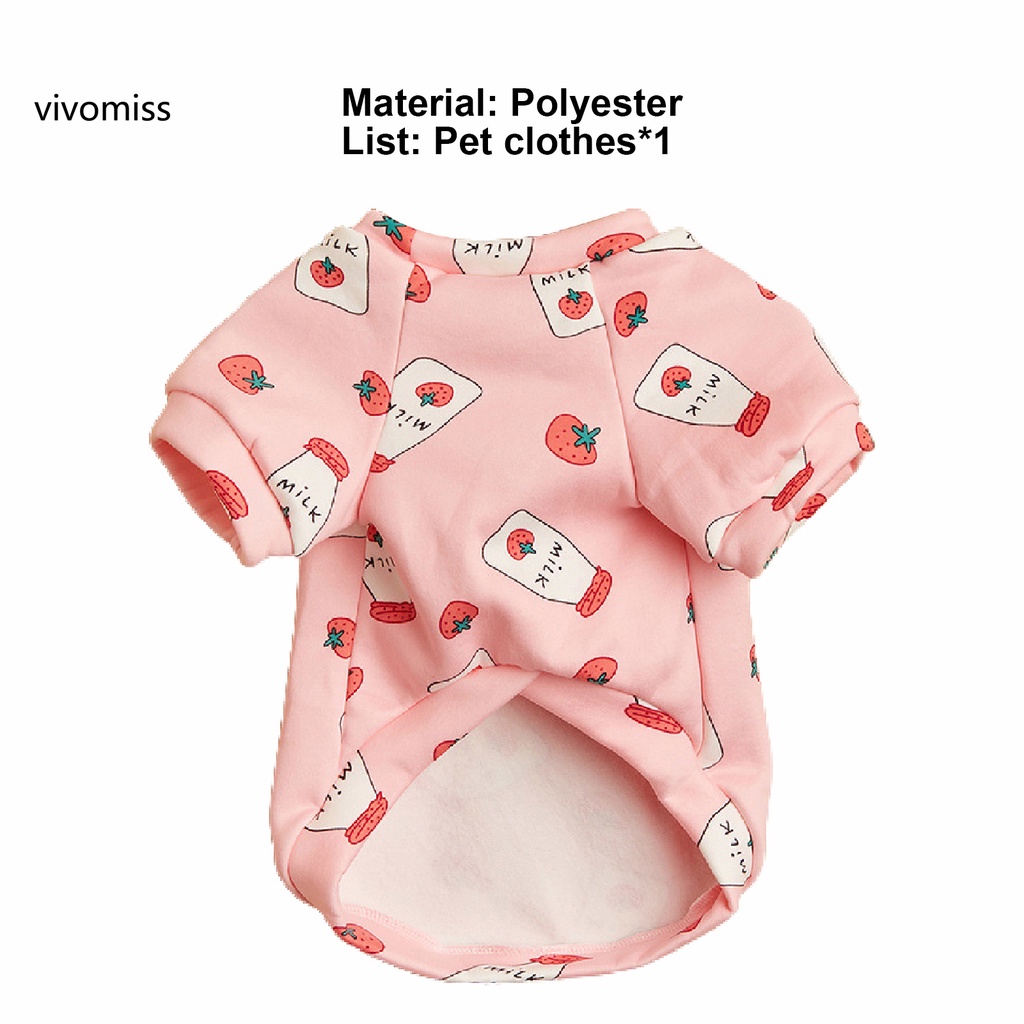 Áo Sweater Mềm Mại In Họa Tiết Trái Dâu Dễ Thương Cho Thú Cưng