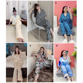 [MUA 2 GIẢM 30%] Đồ Bộ Lụa Latin - Satin - Tay Cánh Dơi Quần Dài (P.1)