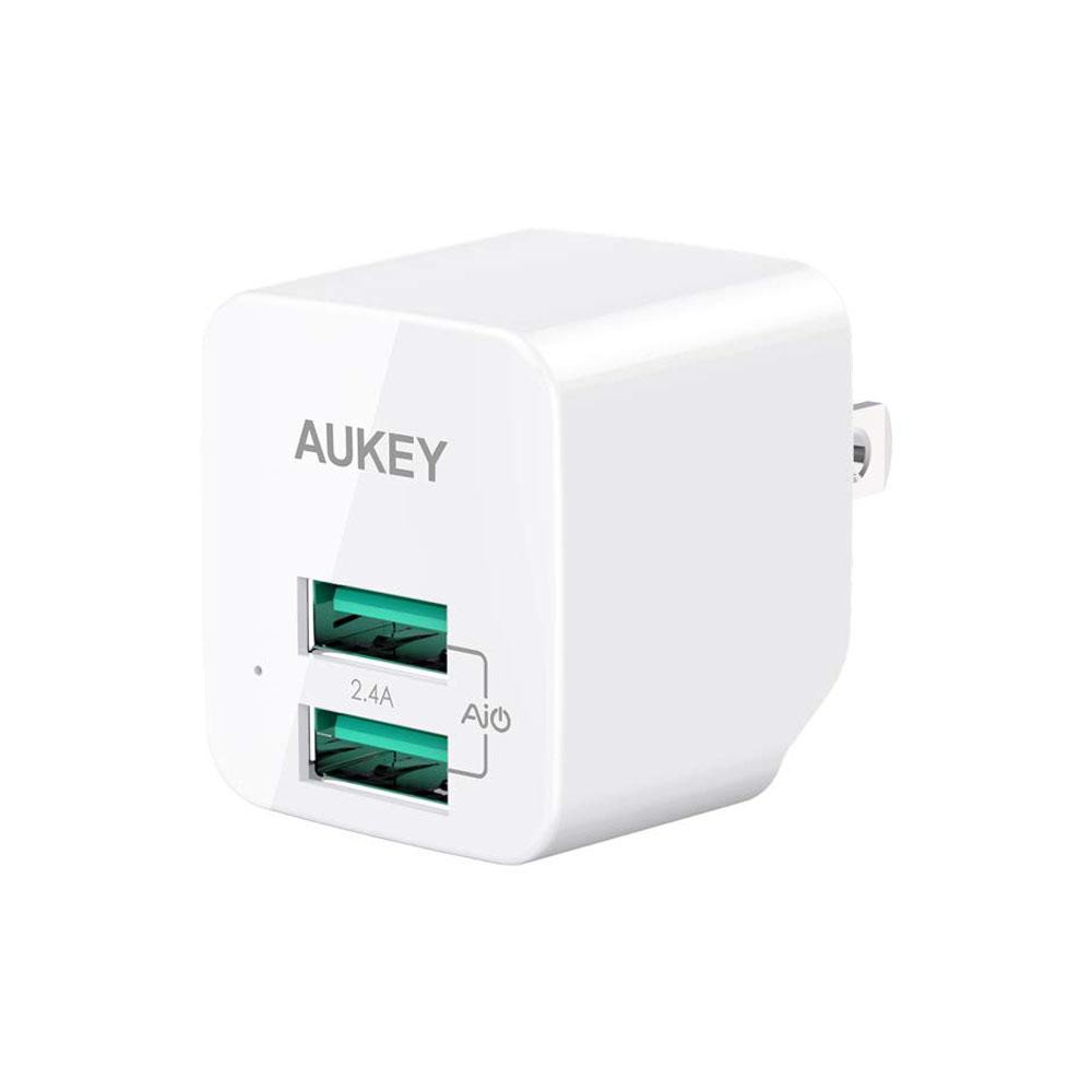 [Mã 2404EL10K giảm 10K đơn 20K] Cốc Sạc Mini Aukey 2 Cổng 12W AiPower - PA-U32