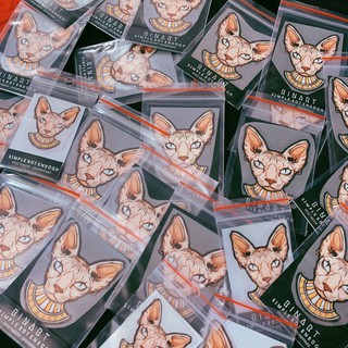 Decal Logo Sticker Patch in áo ủi trực tiếp lên vải hình mèo nhân sư Sphinx
