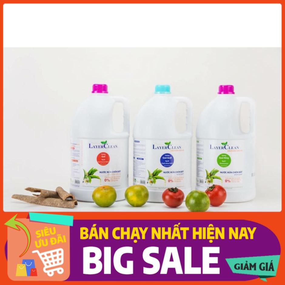 Nước rửa bát hữu cơ Layer Clean hương hồng 5l