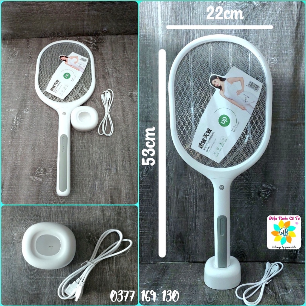 VỢT MUỖI CAO CẤP CÓ ĐẾ SẠC USB DP-834