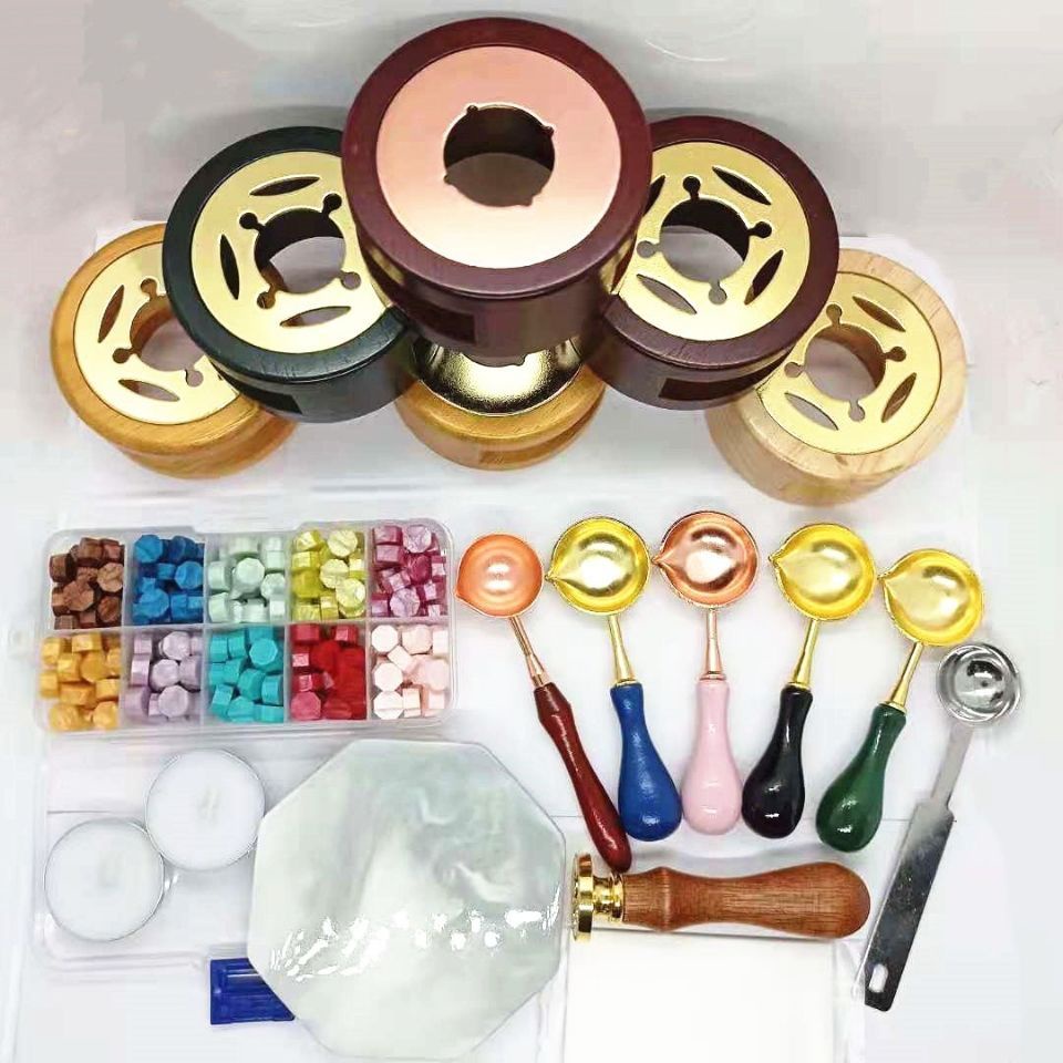Set 6 Viên Sáp Đóng Dấu Niêm Phong Thiệp Mời Đám Cưới Bằng Gỗ Trơn Cổ Điển Bắc Âu 02 Hàng Có Sẵn Giao Hàng Nhanh Chóng