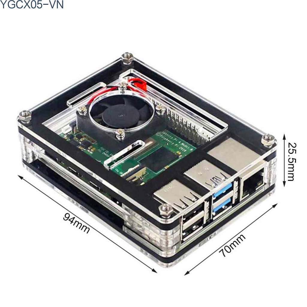 Vỏ Acrylic Trong Suốt 9 Lớp Cho Raspberry Pi 4 Model B