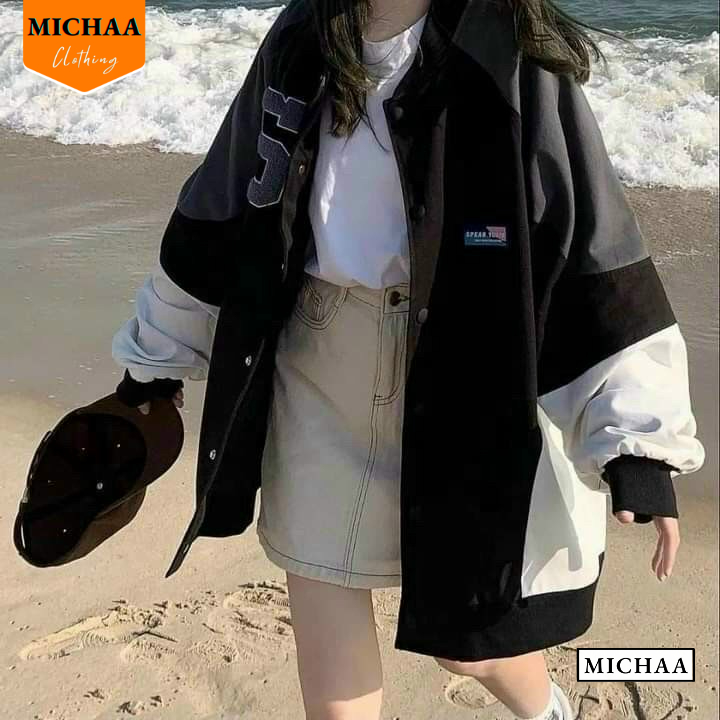 Áo Khoác Bomber Dù NUMBER 5 Nam Nữ Ulzzang Unisex Kiểu Bóng Chày Form Rộng 2 Lớp - MICHAA