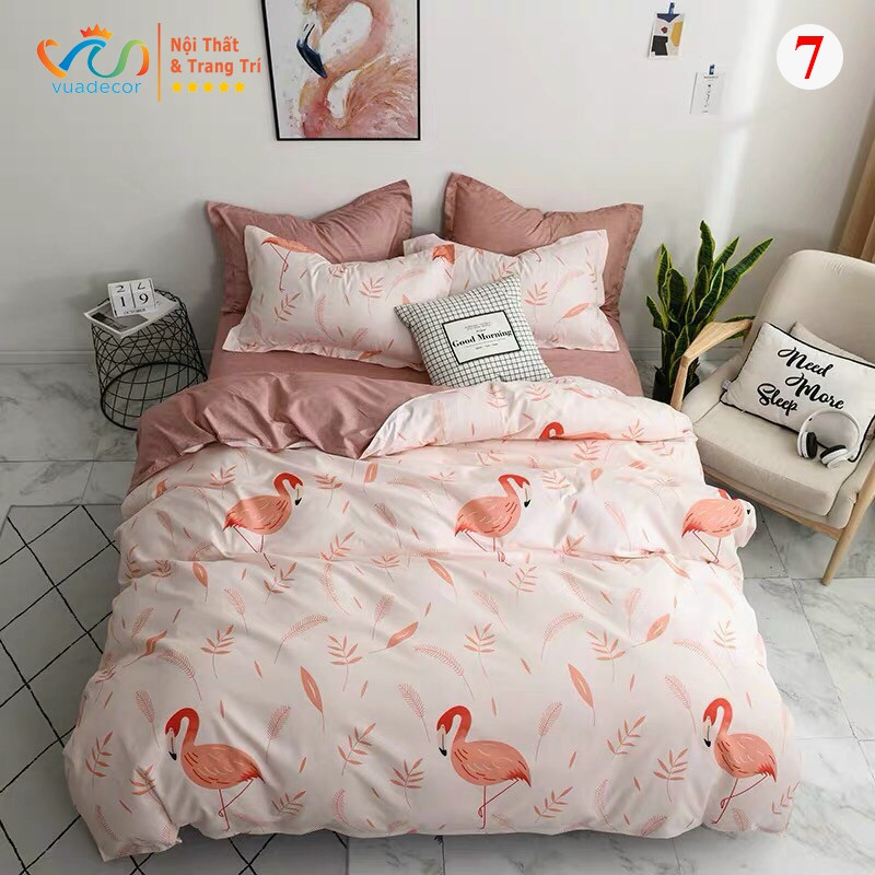 Chăn Ga Gối Cotton Poly Họa Tiết Động Vật Trang Trí, Decor Phòng Ngủ Phong Cách Hàn Quốc - Hàng Nhập Khẩu ( không ruột )