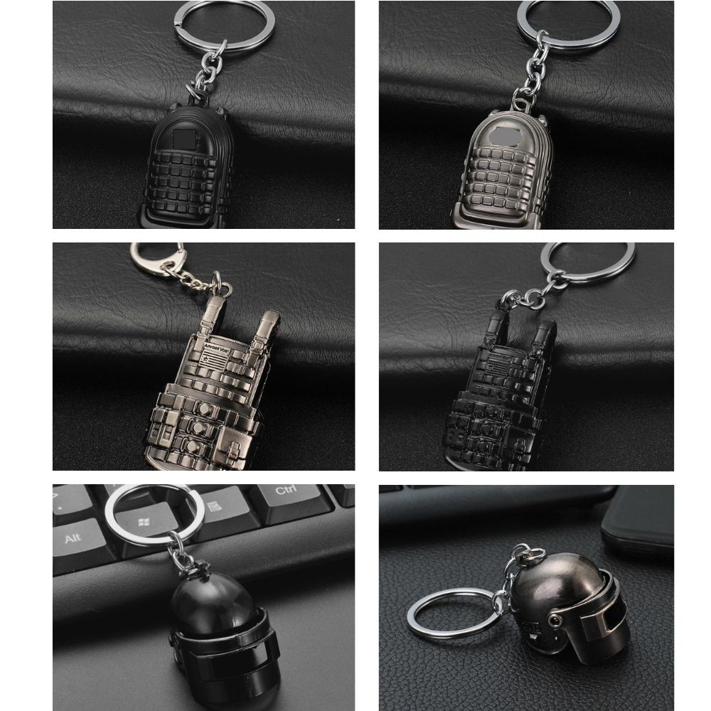 Móc treo chìa khóa PUBG.Móc khóa mô hình Mũ - Giáp - Balo PUBG.