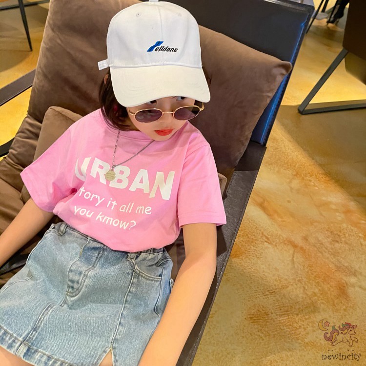 Áo Thun In Chữ Phong Cách Hàn Quốc Dành Cho Bé Gái