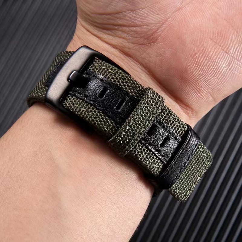 Dây Đeo Nylon Màu Đen Kiểu Dáng Đơn Giản Thời Trang Cho Đồng Hồ Apple 44mm 40mm 45mm 41mm 42mm 38mm