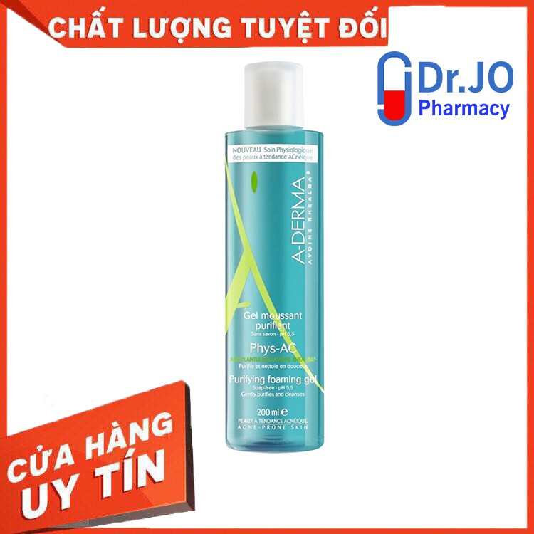 Sữa rửa mặt Aderma Phys-AC dầu mụn nhạy cảm