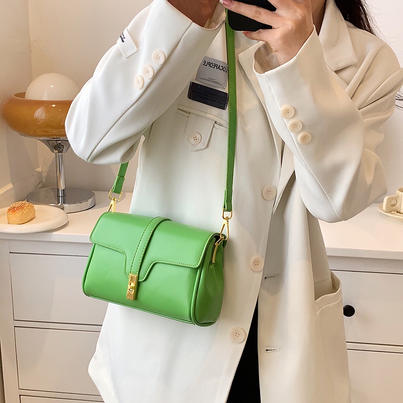 Túi Đeo Chéo Dáng Vuông Nhỏ Có Khóa Đa Năng Thời Trang Cho Nữ