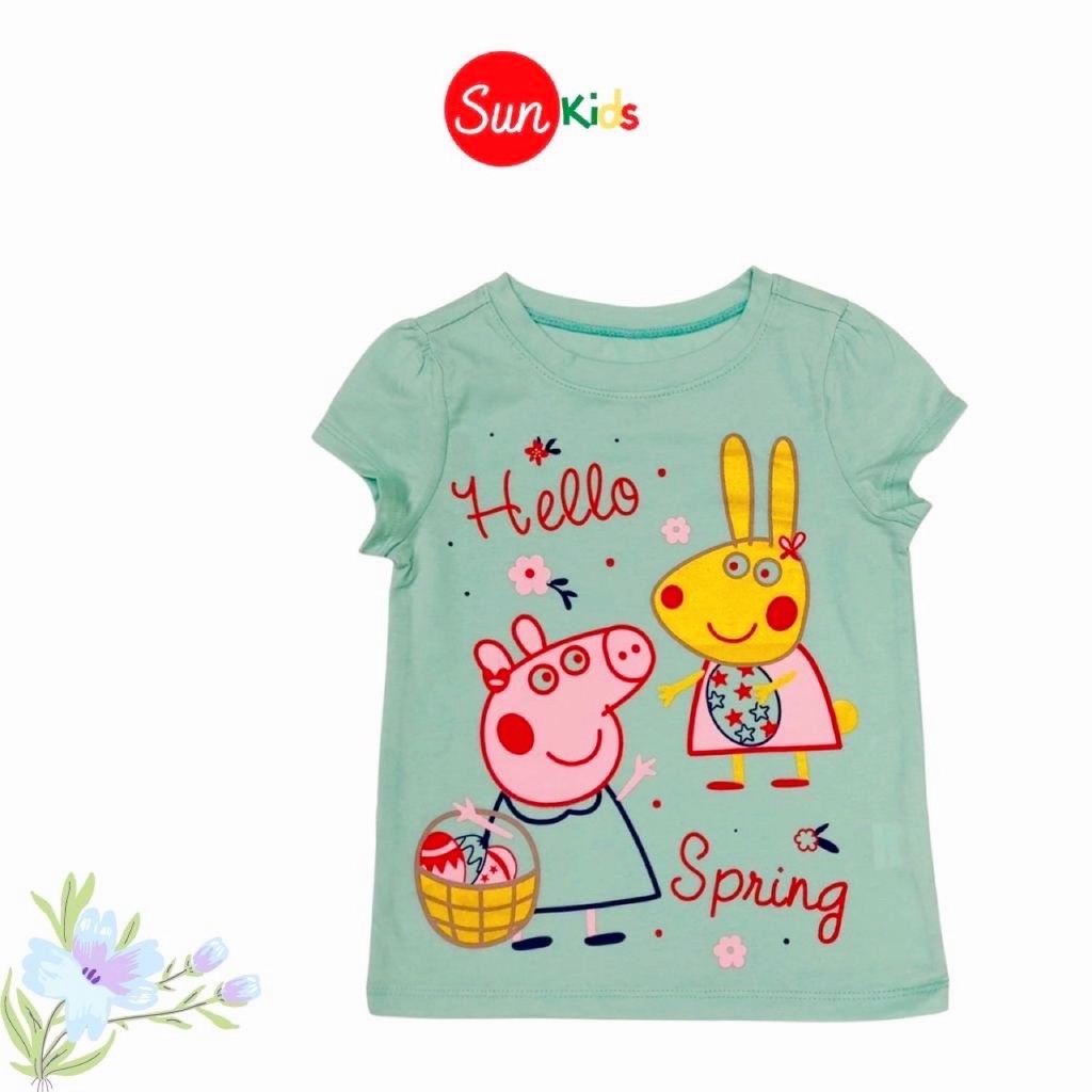 Áo thun cho bé gái, áo phông bé gái chất cotton mềm mát, size 4 - 14 tuổi - SUNKIDS