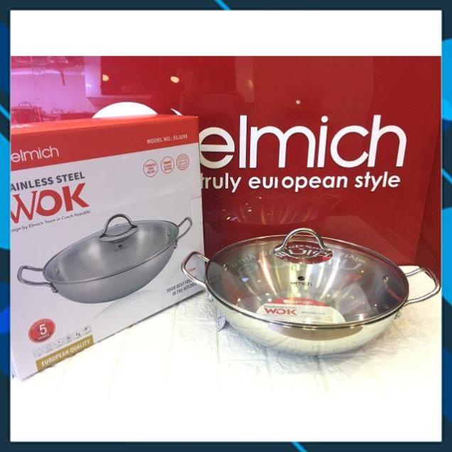 Chảo xào sâu lòng inox 304 elmich 28cm 30cm 32cm 3797 el 3255