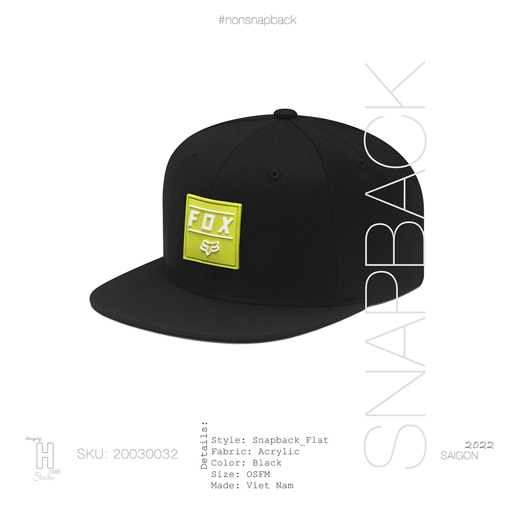 Mũ snapback thời trang nam màu đen cao cấp logo Fox hàng chất lượng tiêu chuẩn xuất khẩu khóa gài bấm free size