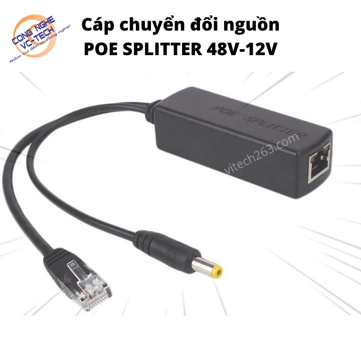 Thiết Bị Chuyển Đổi Nguồn Qua Ethernet 48V - 12V 16cm POE-Giải Pháp TIỆN LỢI VÀ KINH TẾ khi thi công camera IP